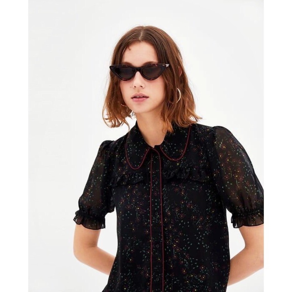 [Boutique] Tortoiseshell Slim Cat Eye Sunglasses - Picture 6 of 8